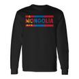 モンゴルのルーツ モンゴル国旗 モンゴルの誇り モンゴル 長袖Tシャツ ギフトのアイデア