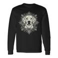 ラブラドールレトリバー 犬 モチーフ ペット 曼荼羅 ラブラドールレトリバー 長袖Tシャツ ギフトのアイデア
