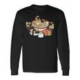 ラーメン寿司パグ犬 長袖Tシャツ ギフトのアイデア