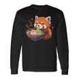 レッサーパンダ ラーメン かわいいレッサーパンダ 長袖Tシャツ ギフトのアイデア