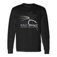 レトロ バックトラック Kali Linux デザイン ドラゴンとタグライン 長袖tシャツ 長袖Tシャツ ギフトのアイデア