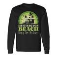 レトロなハンティントンビーチサンセットサーフシーン 長袖tシャツ 長袖Tシャツ ギフトのアイデア
