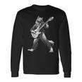 ロックンロールとギターのロッキングウルフ ヴィンテージ Rock Music 長袖Tシャツ ギフトのアイデア