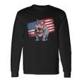 ヴィンテージ カバ アメリカ国旗 サングラス 長袖Tシャツ ギフトのアイデア