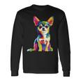 ヴィンテージ レトロ チワワ 犬 かわいい グルービー 犬 長袖tシャツ 長袖Tシャツ ギフトのアイデア