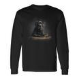 ヴィンテージ 喫煙 ラブラドール ファニー 犬 父の日 長袖Tシャツ ギフトのアイデア