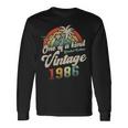 ヴィンテージ1986バースデー40年パームツリー 長袖Tシャツ ギフトのアイデア