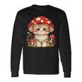 ヴィンテージ猫とキノコの帽子かわいいコテージコア美学 長袖Tシャツ ギフトのアイデア