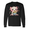 可愛いウーパールーパーラーメン 長袖Tシャツ ギフトのアイデア