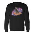 宇宙の猫とピザ 長袖Tシャツ ギフトのアイデア
