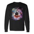 宇宙猫乗馬ユニコーン ラマ ベーコン&タコス 長袖Tシャツ ギフトのアイデア