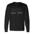 山の自然をモチーフにした登山用の山と森プリント 長袖Tシャツ ギフトのアイデア