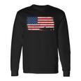 愛国的なクリスタルアイ ナマズフィッシュ アメリカ国旗 ビンテージ 長袖Tシャツ ギフトのアイデア