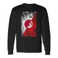 日本チュニジア国旗 日本のチュニジア。 長袖Tシャツ ギフトのアイデア