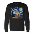 星月夜の犬 ゴッホ 柴犬 長袖Tシャツ ギフトのアイデア