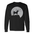 月と犬のシルエット-柴犬 長袖Tシャツ ギフトのアイデア