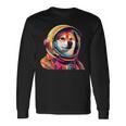 柴犬 面白いtシャツ 犬 宇宙飛行士 かわいい メンズ 子供 おもしろ 服 グッズ ネタ 犬好き 長袖Tシャツ ギフトのアイデア