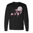 桜の木と月 日本の美しい桜 春 長袖Tシャツ ギフトのアイデア