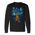 犬 天体観測 ゴッホ 夜空 ゴールデンレトリバー ラブラドール 長袖tシャツ 長袖Tシャツ ギフトのアイデア