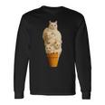 猫 アイスクリーム かわいい ペット 子猫好き 猫 夏 バイブ 長袖Tシャツ ギフトのアイデア