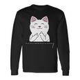 猫 中指 おもしろバッグ 長袖Tシャツ ギフトのアイデア