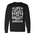 猫とバレエ バレリーナ おもしろバレエ 長袖Tシャツ ギフトのアイデア