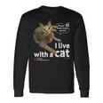 猫と暮らしています Cat Uzuraバージョン 長袖Tシャツ ギフトのアイデア
