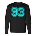 番号 93 シアン スポーツ番号 長袖Tシャツ ギフトのアイデア