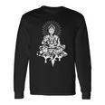 瞑想的な蓮の置物 スピリチュアルな禅ファンタジーデザイン 長袖Tシャツ ギフトのアイデア