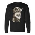 面白いtシャツ キャバリア 犬 ギター イヌ メンズ 犬好き グッズ かわいい おもしろ 面白い 服 ネタ 長袖Tシャツ ギフトのアイデア