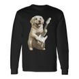 面白いtシャツ ゴールデンレトリバー 犬 ギター イヌ メンズ グッズ かわいい おもしろ 面白い 服 ネタ 長袖Tシャツ ギフトのアイデア