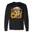 面白いtシャツ シーズー ひまわり わんこ メンズ 犬好き グッズ かわいい おもしろ 面白い 服 ネタ 長袖tシャツ 長袖Tシャツ ギフトのアイデア
