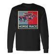 面白いtシャツ 馬tシャツ 競馬 馬 レース 乗馬 ジョッキー メンズ おもしろ 面白い グッズ ネタ 男性用 レトロ 長袖tシャツ 長袖Tシャツ ギフトのアイデア