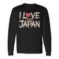 面白いヴィンテージ日本装飾日本愛好家 I Love Japan 長袖Tシャツ ギフトのアイデア