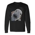 面白い好奇心旺盛な犬のベドリントンテリア 長袖Tシャツ ギフトのアイデア