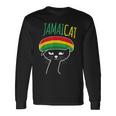 面白い猫 ユーモア ラスタ Jamaicat ジャマイカ 旗 かっこいい 男 猫 長袖Tシャツ ギフトのアイデア