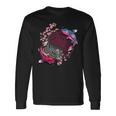 鯉魚フラワーオブライフ神聖幾何学桜アート 長袖Tシャツ ギフトのアイデア
