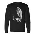 黒い線画 鷹 鳥獣戯画 長袖Tシャツ ギフトのアイデア