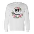 101歳＆ファビュラスフラワーパーティー 101歳の誕生日おめでとう 長袖tシャツ 長袖Tシャツ ギフトのアイデア