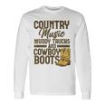 Country Music マディトラックとカウボーイブーツ ウェスタンusa 長袖Tシャツ ギフトのアイデア