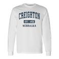 Creighton ネブラスカne ビンテージアスレチックスポーツデザイン 長袖Tシャツ ギフトのアイデア
