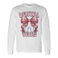 Dentalibes 歯 ピンク ヒョウ柄 弓 歯科医 長袖Tシャツ ギフトのアイデア
