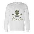 Evil Old Man 迷彩スカルバックプリント 長袖Tシャツ ギフトのアイデア