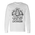 Lucipurr 黒猫 魔法 悪魔 猫 ルシファー オカルティズム 長袖Tシャツ ギフトのアイデア