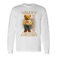 On Back 18歳 2008年5月 テディベア 18歳の誕生日 長袖Tシャツ ギフトのアイデア
