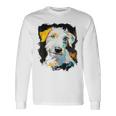 アイリッシュウルフハウンド 犬 モチーフ ペット 青い目 アイリッシュウルフハウンド 長袖Tシャツ ギフトのアイデア