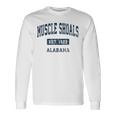 アラバマ州マッスルショールズアラバマ州ヴィンテージスポーツエスタブリッシュドネイビーデス 長袖Tシャツ ギフトのアイデア