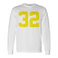 イエローナンバー32 背面 スポーツチーム ジャージ番号 長袖Tシャツ ギフトのアイデア