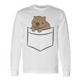 オーストラリアン・ウォンバット ポケット付き キュート ベビー ウォンバット 長袖Tシャツ ギフトのアイデア