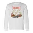 クラシック レトロ ルート66 砂漠の情景 赤 ヴィンテージ 車 長袖Tシャツ ギフトのアイデア